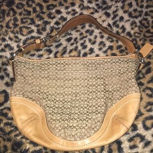 COACH TAN LEATHER HOBO BAG